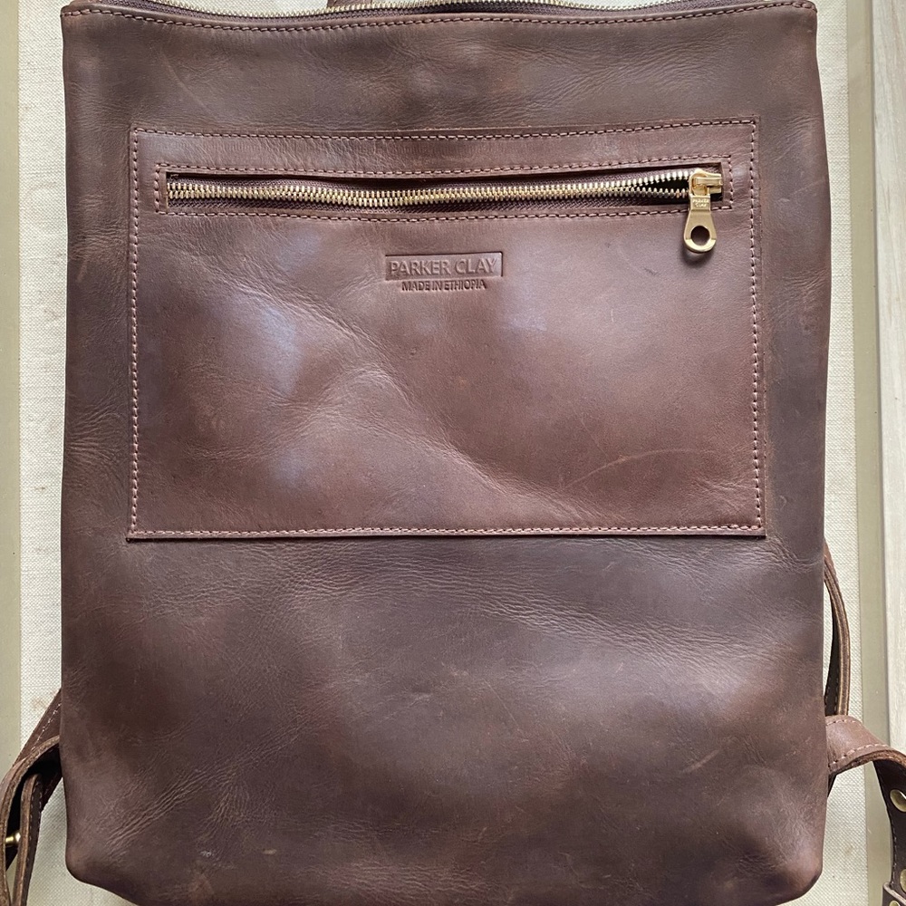 Parker Clay Dark Brown Miramar leather Backpack
